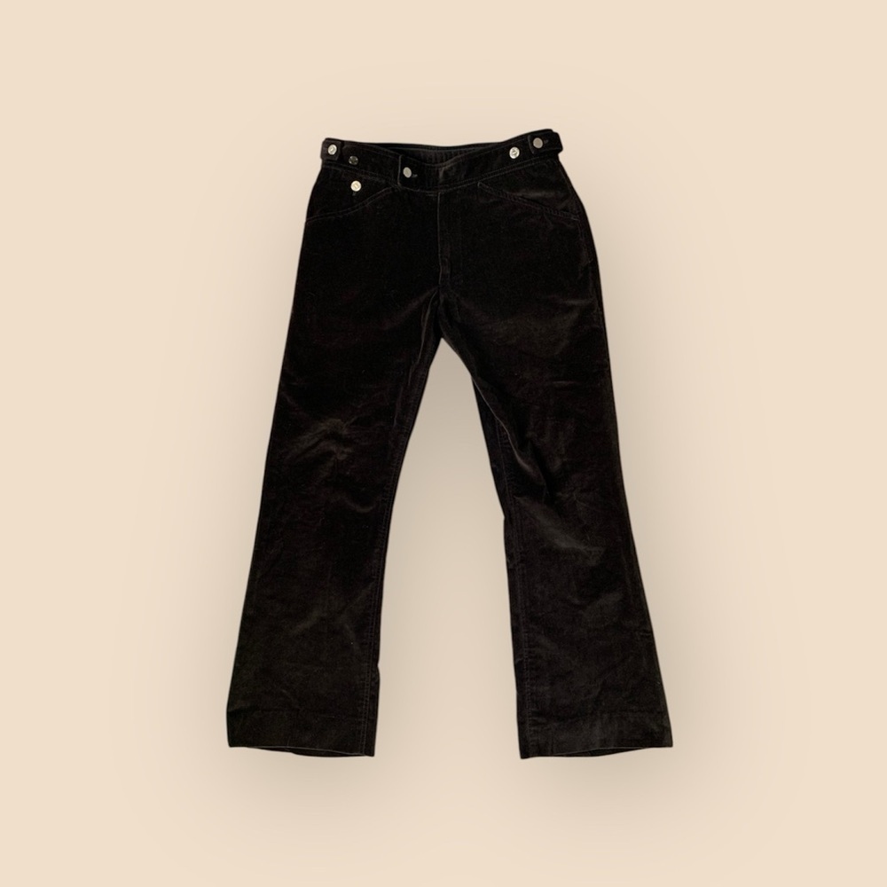 Black YSL velvety mid rise pants